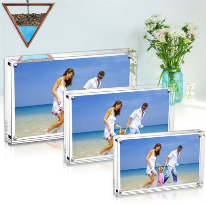स्पष्ट Perspex 4x6 '' एक्रिलिक चुंबकीय चित्र फ़्रेम गृह विभाग